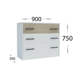 Συρταριέρα Viva Λευκό-Σονόμα