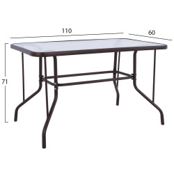 Τραπέζι Venus Καφέ 110cm