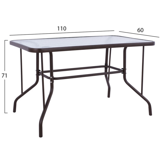 Τραπέζι Venus Καφέ 110cm