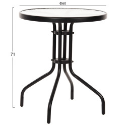 Τραπέζι Adam Μάυρο Φ60