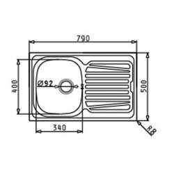 Νεροχύτης Derby 79x50