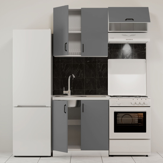 Κουζίνα Modest Σετ 140 Ανθρακί Κουζίνα Modest Σετ 140 Ανθρακί