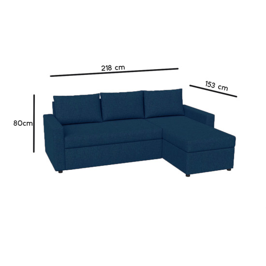 Γωνιακός Καναπές Concept Μπλε