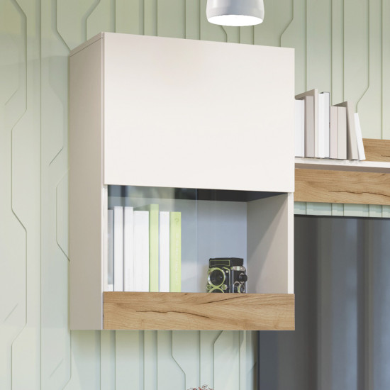 Κρεμαστό Ντουλάπι Morocco Λευκό-Χρυσό Δρυς