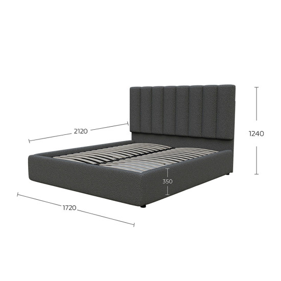 Κρεβάτι Unona Γκρι Μπουκλέ 160x200cm Κρεβάτι Unona Γκρι Μπουκλέ 160x200cm