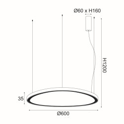 NETTO ΦΩΤΙΣΤΙΚΟ ΚΡΕΜΑΣΤΟ ΧΡΥΣΟ ΑΛΟΥΜΙΝΙΟ LED 54W 3000K 4000Lm IP20 Φ600Χ1200mm