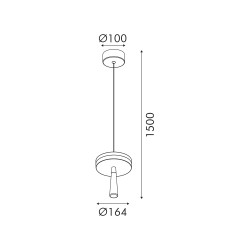 ASIAN-ΦΩΤΙΣΤΙΚΟ ΚΡΕΜΑΣΤΟ ΧΡΥΣΟ ΑΛΟΥΜΙΝΙΟΥ LED SMD 11W CCT 715LM IP20 Φ164X1500MM