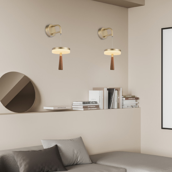 ASIAN-ΦΩΤΙΣΤΙΚΟ ΕΠΙΤΟΙΧΟ ΧΡΥΣΟ ΑΛΟΥΜΙΝΙΟΥ LED SMD 11W CCT 715LM IP20 164X222X400-700MM