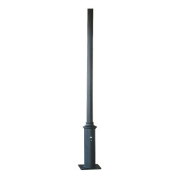 POLE - ΚΟΛΩΝΑ ΧΑΛΥΒΔΙΝΗ ΓΙΑ ΒΑΣΗ 300x300mm ΚΩΝΙΚΗ ME ΘΥΡΙΔΑ ΕΠΙΣΚΕΨΗΣ RAL 7016 Φ60x114x3000mm
