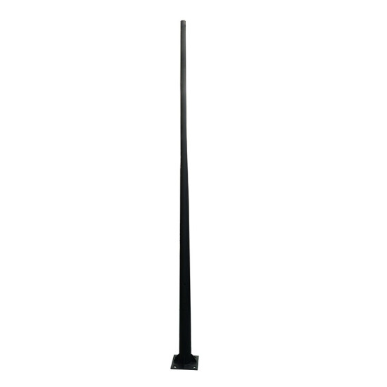 POLE - ΚΟΛΩΝΑ ΧΑΛΥΒΔΙΝΗ ΓΙΑ ΒΑΣΗ 300x300mm ΚΩΝΙΚΗ ME ΘΥΡΙΔΑ ΕΠΙΣΚΕΨΗΣ RAL 7016 Φ60x114x4000mm