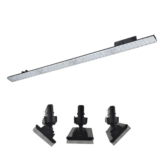 LED ΚΙΝΗΤΟ ΦΩΤΙΣΤΙΚΟ ΡΑΓΑΣ 230V AC 40W 5600LM 4000K 3-PHASE 90° Ra90 5YRS ΜΑΥΡΟ