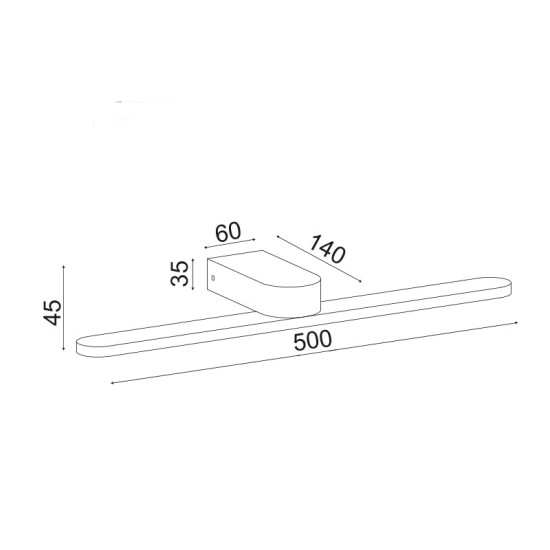 PHOEBE-ΦΩΤΙΣΤΙΚΟ ΕΠΙΤΟΙΧΟ ΜΑΥΡΟ ΜΑΤ ΜΕΤΑΛΛΙΚΟ  LED 16W 3000K 1040LM IP44 50Χ12Χ4CM