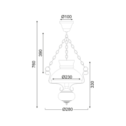 ΚΡΕΜΑΣΤΟ ΜΕΤΑΛΛΙΚΟ - ΞΥΛΟ Φ28 1ΧΕ27 CHALET ΚΡΕΜΑΣΤΟ ΜΕΤΑΛΛΙΚΟ - ΞΥΛΟ Φ28 1ΧΕ27 CHALET