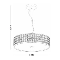 NETTO ΚΡΕΜΑΣΤΟ ΚΡΥΣΤΑΛΛΟ Φ31,5CM 3ΧΕ14 ETNA NETTO ΚΡΕΜΑΣΤΟ ΚΡΥΣΤΑΛΛΟ Φ31,5CM 3ΧΕ14 ETNA