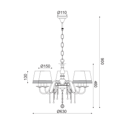 NETTO ΚΡΕΜΑΣΤ 5ΧΕ14 ΜΕΤΑΛ. ΜΑΥΡΟ+ΑΣΠΡΟΜΑΥΡΟ ΑΜΠΑΖΡ+ΚΡΥΣΤ Φ63ΧΗ95CM MULAN NETTO ΚΡΕΜΑΣΤ 5ΧΕ14 ΜΕΤΑΛ. ΜΑΥΡΟ+ΑΣΠΡΟΜΑΥΡΟ ΑΜΠΑΖΡ+ΚΡΥΣΤ Φ63ΧΗ95CM MULAN