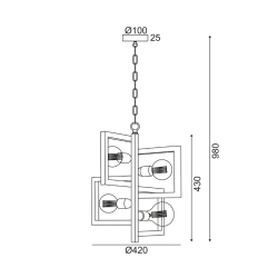ΚΡΕΜΑΣΤΟ 4ΧΕ27 ΜΑΥΡΟ ΜΕΤΑΛΛΙΚΟ Φ42ΧΗ98CM SIRIUS ΚΡΕΜΑΣΤΟ 4ΧΕ27 ΜΑΥΡΟ ΜΕΤΑΛΛΙΚΟ Φ42ΧΗ98CM SIRIUS