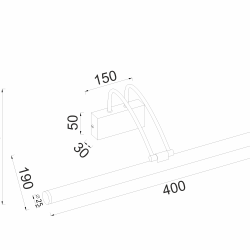 ΕΠΙΤΟΙΧΟ Φ/Σ LED 8W 3000K 520LM ΜΑΥΡΟ ΑΝΟΞ.ΑΤΣΑΛΙ IP44 40X12X19CM  ARIA