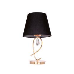 TABLE LAMP 1XE27 METAL GOLD COPPER+BLACK SHADE Φ28ΧΗ49CM BASILICO