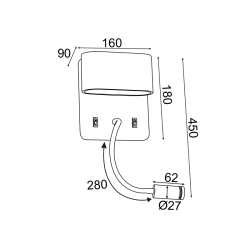ΕΠΙΤΟΙΧΟ Φ/Σ LED 8W 3000K 640LM ΛΕΥΚΟ ΜΕΤ/ΚΟ 16Χ9Χ45CM PRIAMUS