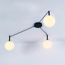 ΟΡΟΦΗΣ Φ/Σ 3xE14 TIRAMOLLA ΜΑΥΡΟ ΜΕΤ/ΚΟ + ΛΕΥΚΟ ΓΥΑΛΙ 78Χ72Χ32CM