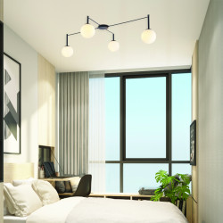 ΟΡΟΦΗΣ Φ/Σ 4xΕ14 TIRAMOLLA ΜΑΥΡΟ ΜΕΤ/ΚΟ +ΛΕΥΚΟ ΓΥΑΛΙ 150Χ75Χ32CM