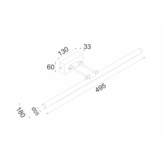 ΕΠΙΤΟΙΧΟ Φ/Σ LED 12W 3000K 780LM ΧΡΩΜΙΟ ΜΕΤ/ΚΟ IP44 50X6X19CM RIO