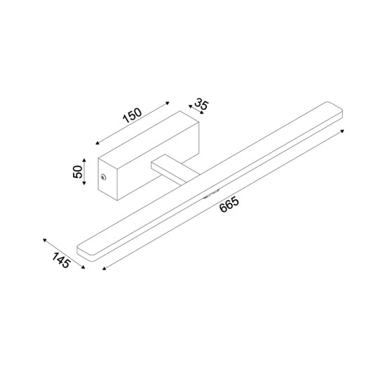 ΕΠΙΤΟΙΧΟ Φ/Σ LED 12W 3000K 780LM PALMA ΟΡΕΙΧΑΛΚΟ ΜΕΤ/ΚΟ IP44 66,5X14,5X5CM