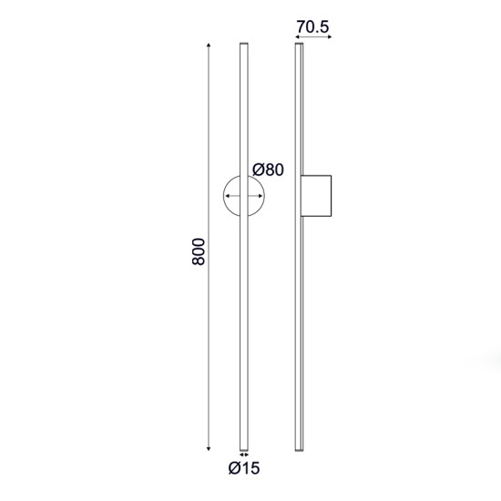 ΕΠΙΤΟΙΧΟ Φ/Σ LED 15W 3000K  970LM AVENUE ΛΕΥΚΟ ΜΕΤ/ΚΟ IP20 7,5X8X80CM