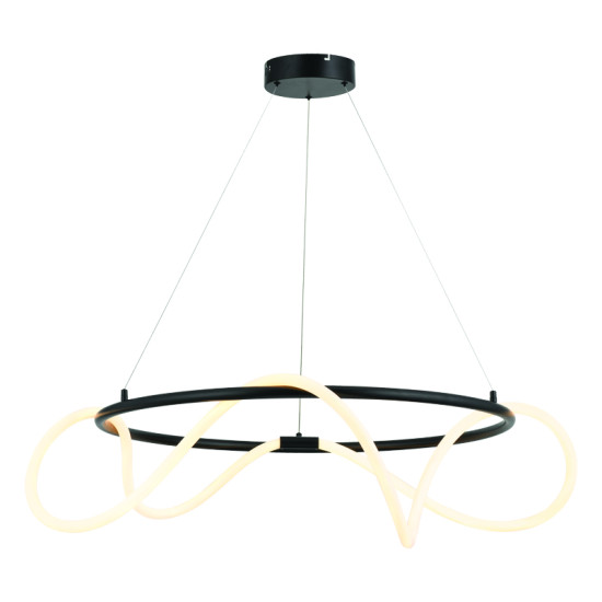 ΚΡΕΜΑΣΤΟ Φ/Σ LED 60W 3000K 3400LM KYMA ΜΑΥΡΟ ΜΕΤ/ΚΟ IP20 D80XH230CM