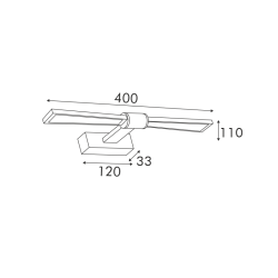 ΕΠΙΤΟΙΧΟ Φ/Σ LED 8W 520LM 3000K ΟΡΕΙΧΑΛΚΟ ΑΛΟΥΜΙΝΙΟ 410Χ140Χ55ΜΜ PAPIGION