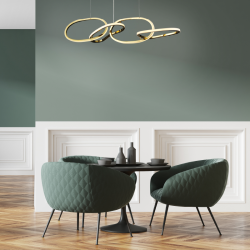 ΚΡΕΜΑΣΤΟ Φ/Σ LED 60W 4800LM CCT IP20 ΧΡΥΣΟ ΑΤΣΑΛΙ + ΑΚΡΥΛΙΚΟ