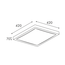 ΠΛΑΦΟΝΙΕΡΑ ΑΚΡΥΛΙΚΗ ΤΕΤΡΑΓΩΝΗ 3ΧΕ27 42Χ42Χ7CM INDIANA