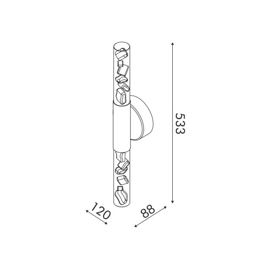 OASIS-ΦΩΤΙΣΤΙΚΟ ΕΠΙΤΟΙΧΟ ΑΜΜΩΔΕΣ ΛΕΥΚΟ ΑΛΟΥΜΙΝΙΟΥ LED COB 13W CCT 650LM IP20 120X88X533MM