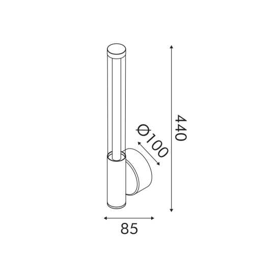 CANDELERA-ΦΩΤΙΣΤΙΚΟ ΕΠΙΤΟΙΧΟ ΟΡΕΙΧΑΛΚΙΝΟ ΑΛΟΥΜΙΝΙΟΥ LED SMD 7W CCT 490LM IP20 100X85X440MM