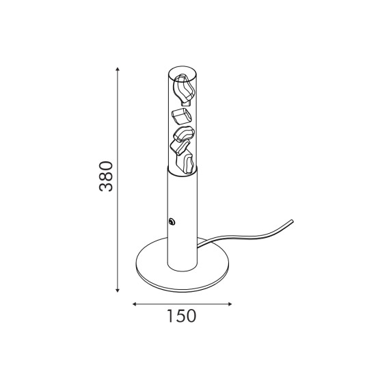 OASIS-ΦΩΤΙΣΤΙΚΟ ΕΠΙΤΡΑΠΕΖΙΟ ΟΡΕΙΧΑΛΚΙΝΟ ΑΛΟΥΜΙΝΙΟΥ LED COB 7W DIM 2700K 350LM IP20 150X150X380MM