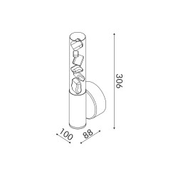 OASIS-ΦΩΤΙΣΤΙΚΟ ΕΠΙΤΟΙΧΟ ΧΑΛΚΙΝΟ ΑΛΟΥΜΙΝΙΟΥ LED COB 7W CCT 350LM IP20 100X88X306MM