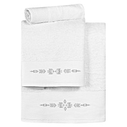 Beauty Home Σετ πετσέτες Art 3168 Σετ 3τμχ Λευκό Beauty Home Σετ πετσέτες Art 3168 Σετ 3τμχ Λευκό
