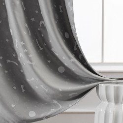 Beauty Home Κουρτίνα φωσφορίζουσα με 8 κρίκους Art 6140 140x260 Γκρι