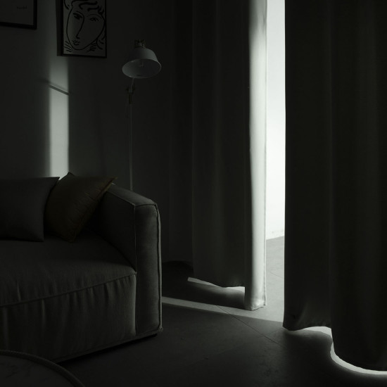 Κουρτίνα Blackout σκίασης με 8 κρίκους Art 8400  140x270 Γκρι Beauty Home