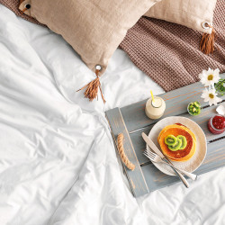 Beauty Home Σεντόνι Ξενοδοχείου King size 5-Star 300tc Satin 100% Cotton 300x310 Λευκό