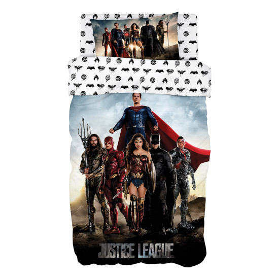 Σετ πάπλωμα μονό Art 6186 Justice League 160x240 Εμπριμέ Beauty Home