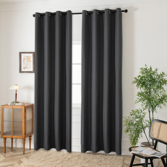 Beauty Home Ύφασμα κουρτίνας με το μέτρο Blackout jacquard σκίασης Glare Art 8444 Φ280 Ανθαρκί