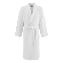 Beauty Home Μπουρνούζι Support πικέ με γιακά  50%Cot-50%Pol 210gsm Λευκό XL