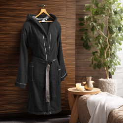 Beauty Home Μπουρνούζι με κουκούλα Art 3424 Μαύρο 2XL Beauty Home Μπουρνούζι με κουκούλα Art 3424 Μαύρο 2XL