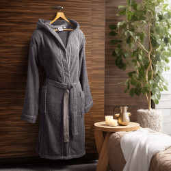 Beauty Home Μπουρνούζι με κουκούλα Art 3428 Ανθρακί 2XL Beauty Home Μπουρνούζι με κουκούλα Art 3428 Ανθρακί 2XL