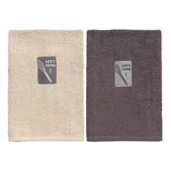 Beauty Home Ποτηρόπανα σετ 2τμχ Art 8291 40x60 Μπεζ,Ανθρακί