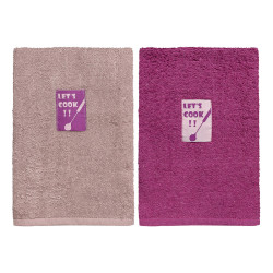 Beauty Home Ποτηρόπανα σετ 2τμχ Art 8292 40x60 Σάπιο μήλο,Φουξ