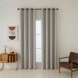 Beauty Home Κουρτίνα Full Blackout σκίασης με 8 κρίκους Total Art 8446 140x270 Εκρού