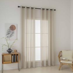 Beauty Home Κουρτίνα γάζα μονόχρωμη με 8 μεταλλικούς κρίκους Fit Art 8447 140x270 Μπεζ Beauty Home Κουρτίνα γάζα μονόχρωμη με 8 μεταλλικούς κρίκους Fit Art 8447 140x270 Μπεζ