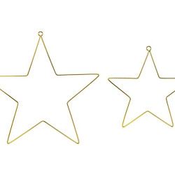 Beauty Home ΜΕΤΑΛΛΙΚΑ ΑΣΤΕΡΙΑ ΣΕΤ 2 ΤΕΜ 20 Κ 28 CM